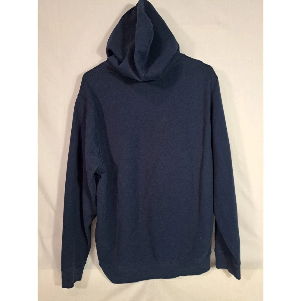 Levi Strauss & Co Hoodie Men Unisex Sz Large Sweatshirt Graphic Script Navy Blue